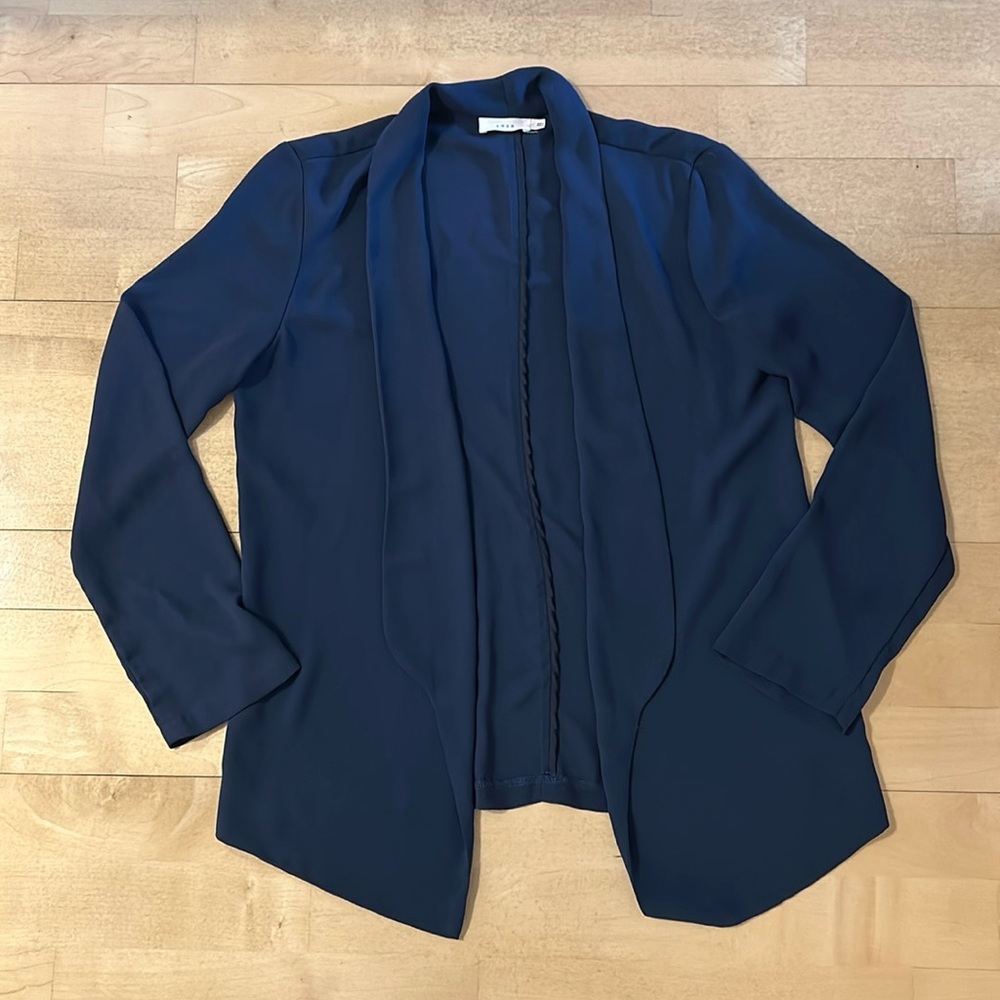 Navy Blue Lush Lightweight Blazer Cardigan, size small